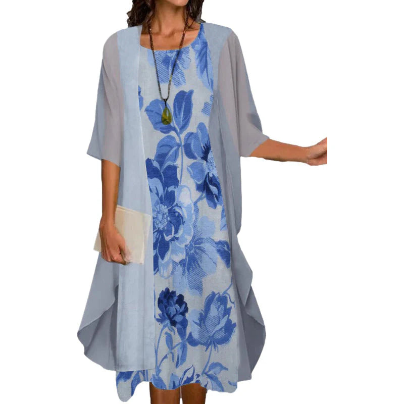 Women's Floral Dress & Sheer Cardigan Set