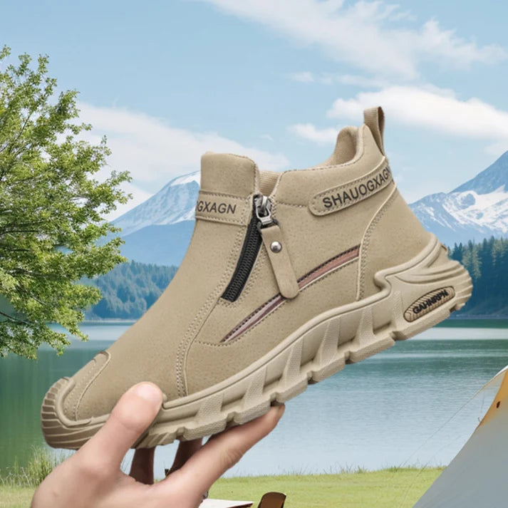 Men's Side Zip Casual Ankle Sneakers