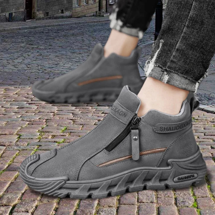 Men's Side Zip Casual Ankle Sneakers