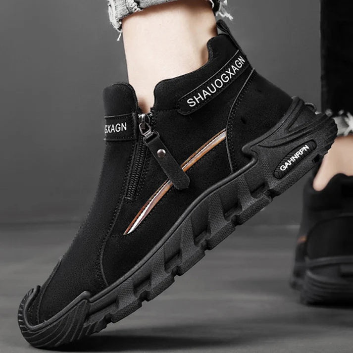Men's Side Zip Casual Ankle Sneakers