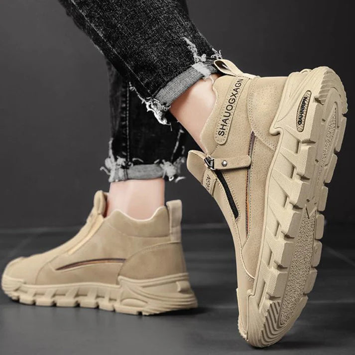 Men's Side Zip Casual Ankle Sneakers