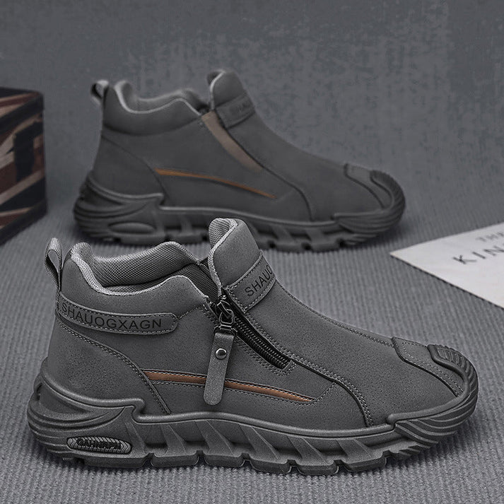 Men's Side Zip Casual Ankle Sneakers
