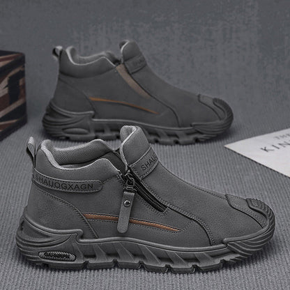 Men's Side Zip Casual Ankle Sneakers