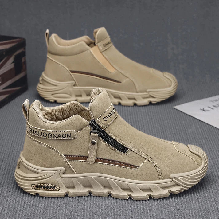Men's Side Zip Casual Ankle Sneakers