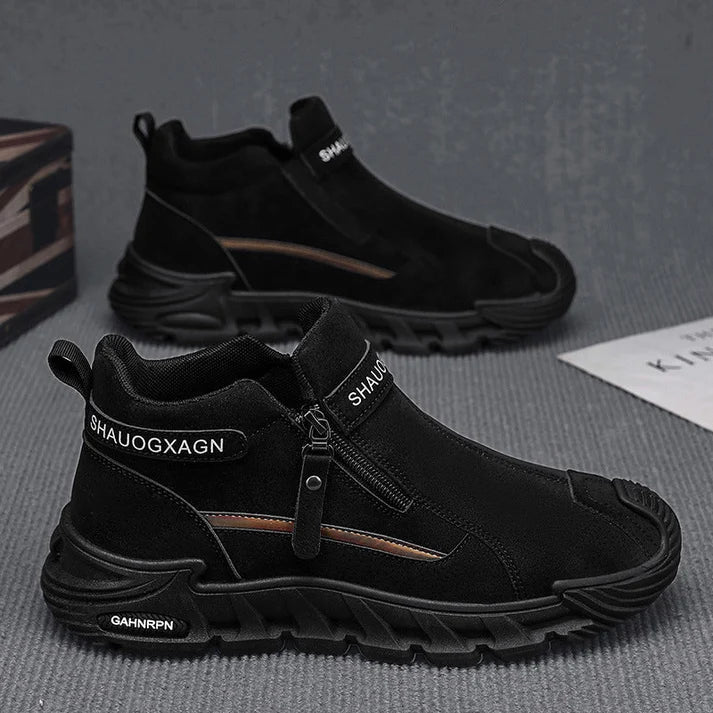 Men's Side Zip Casual Ankle Sneakers