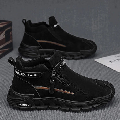 Men's Side Zip Casual Ankle Sneakers
