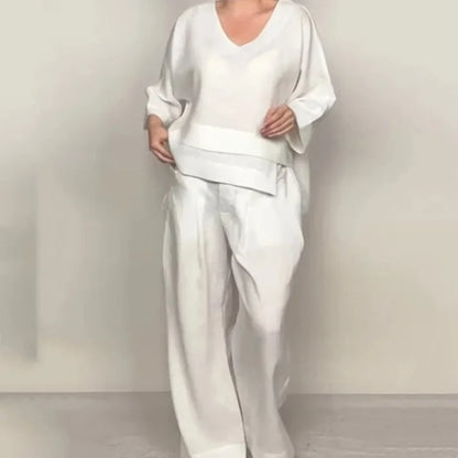 Women's V-Neck Two-Piece Set
