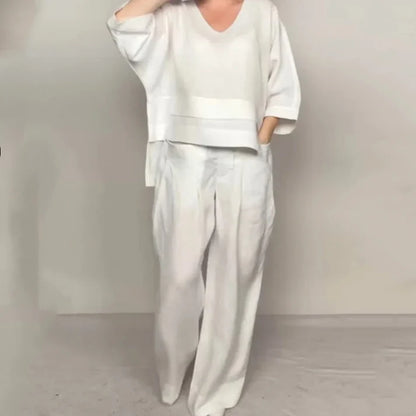Women's V-Neck Two-Piece Set