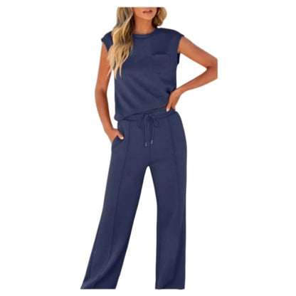 Women's Top and Drawstring Pants 2-Piece Set