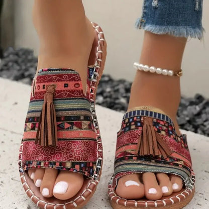 Women’s Boho Print Slip-On Sandals
