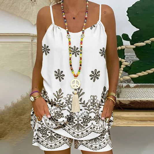 Women's Spaghetti Strap Camisole and Shorts Set