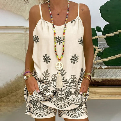 Women's Spaghetti Strap Camisole and Shorts Set