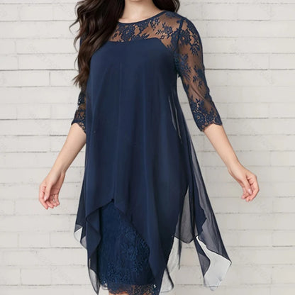 Women's Layered Lace-Overlay Dress