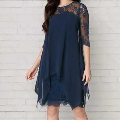 Women's Layered Lace-Overlay Dress