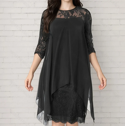 Women's Layered Lace-Overlay Dress
