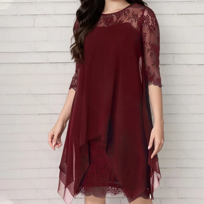 Women's Layered Lace-Overlay Dress