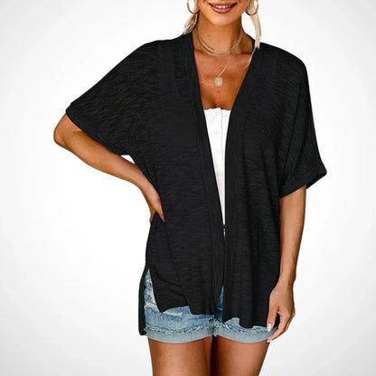 Women's Flowy Short Sleeve Open-Front Cardigan
