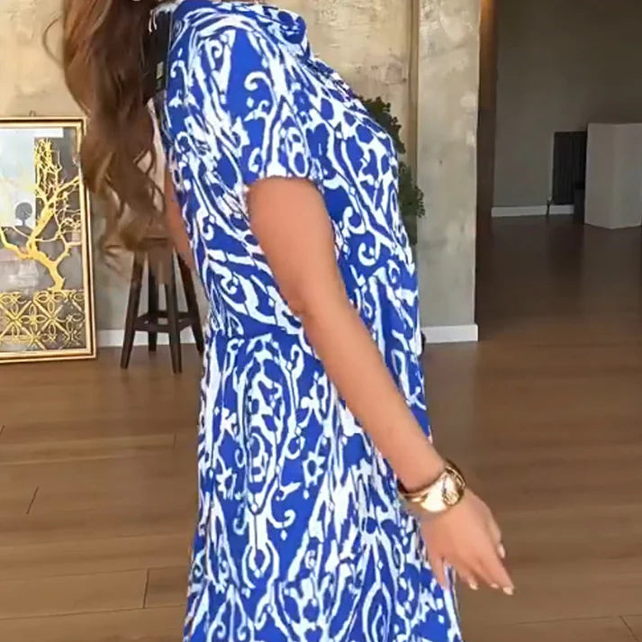 Women's Printed Relaxed Fit A-Line Maxi Dress