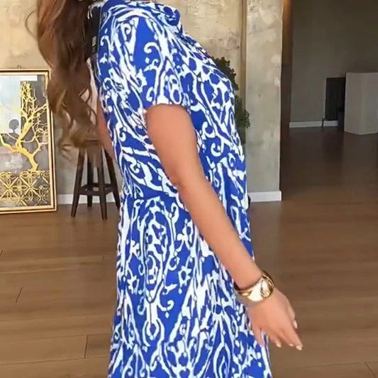 Women's Printed Relaxed Fit A-Line Maxi Dress
