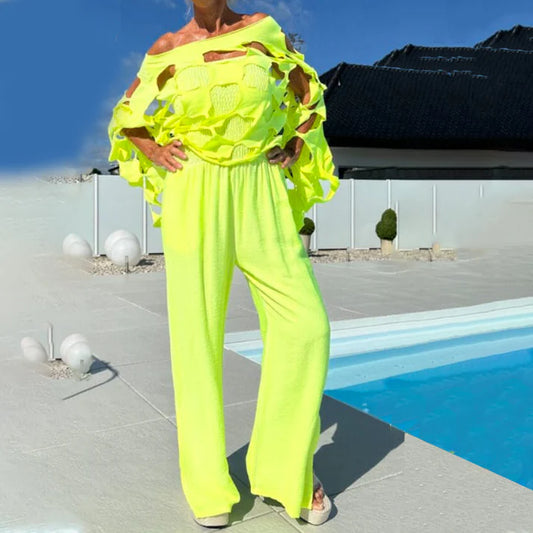 Women's Smocked Strapless Jumpsuit & Cutout Layer Set