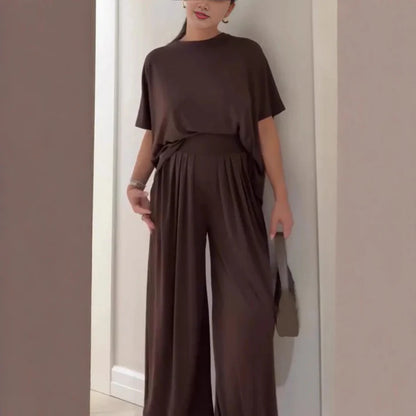 Women's Relaxed Wide-Leg Lounge Set