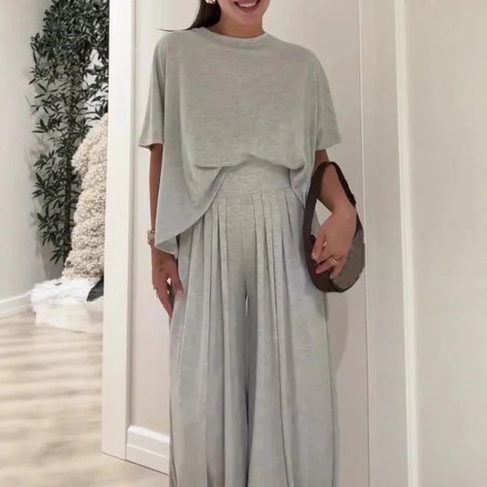 Women's Relaxed Wide-Leg Lounge Set