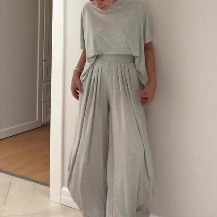 Women's Relaxed Wide-Leg Lounge Set