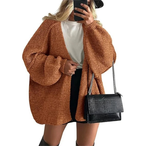 Women’s Open Front Longline Knit Cardigan