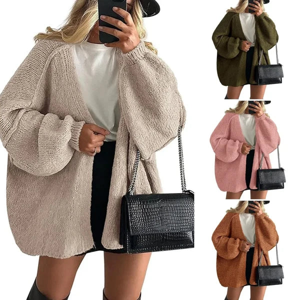 Women’s Open Front Longline Knit Cardigan