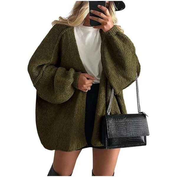 Women’s Open Front Longline Knit Cardigan