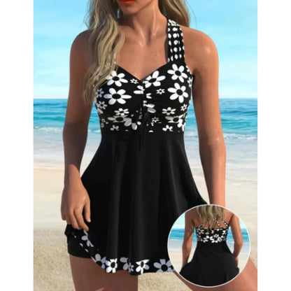 Women's Floral Tankini Swim Dress