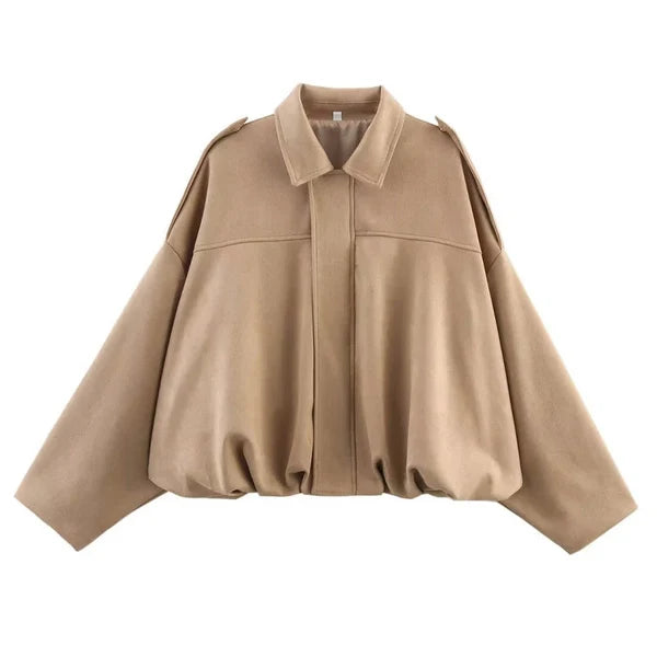 Women’s Suede-Look Zip Pilot Jacket