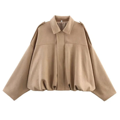 Women’s Suede-Look Zip Pilot Jacket