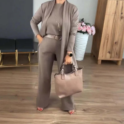 Women's Three-Piece Cardigan Lounge Set
