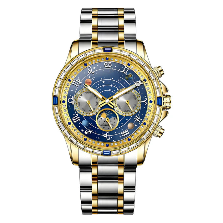 Luxury Self-Winding Sun & Moon Phase Mechanical Watch