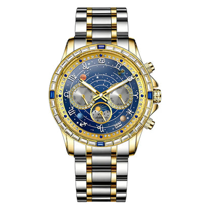Luxury Self-Winding Sun & Moon Phase Mechanical Watch