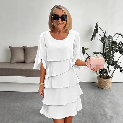 Women's Tiered Chiffon Overlay Dress