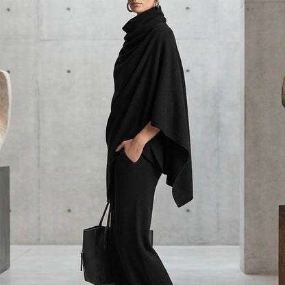 Women's Draped Poncho and Pants Set