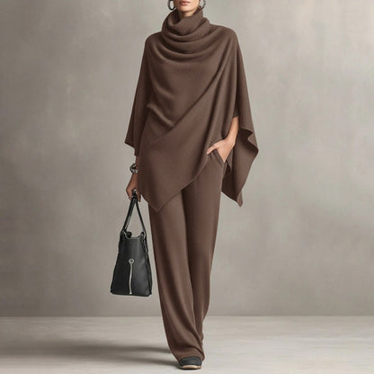 Women's Draped Poncho and Pants Set