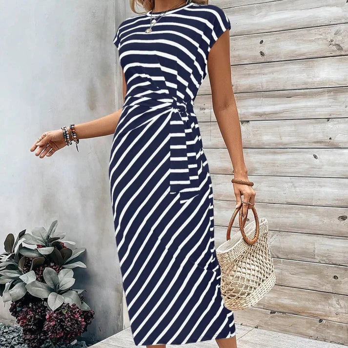 Women's Printed Tie Waist Dress