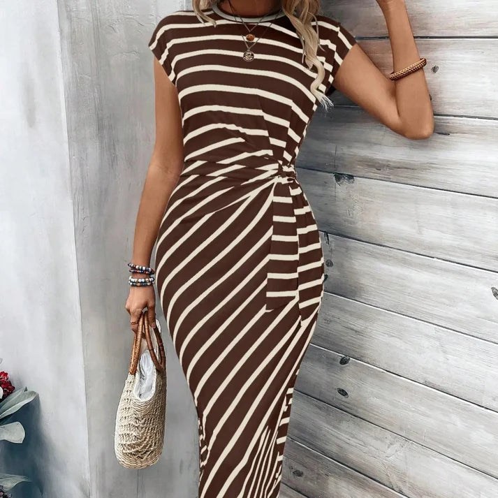 Women's Printed Tie Waist Dress