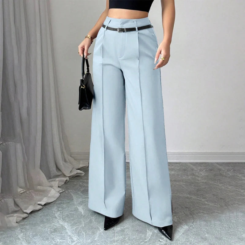 Women's Wide-Leg Pants with Belt