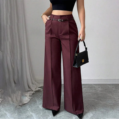 Women's Wide-Leg Pants with Belt