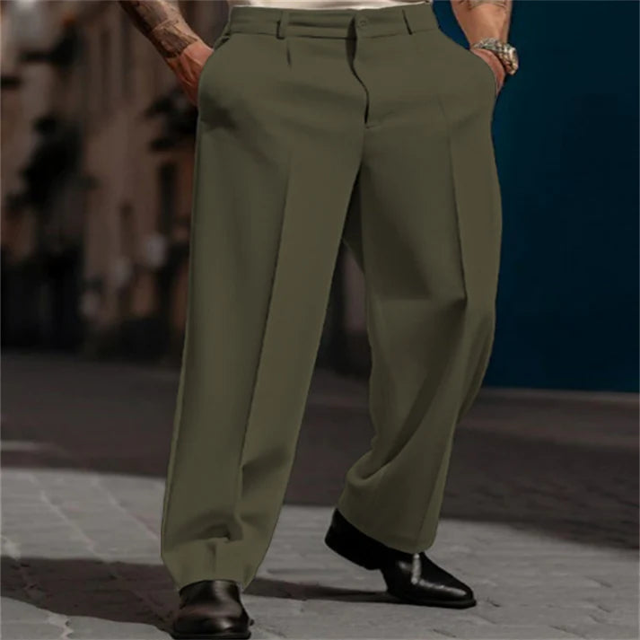 Men's Pleated Wide Leg Dress Pants