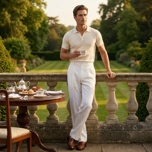 Men's Pleated Wide Leg Dress Pants