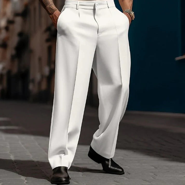 Men's Pleated Wide Leg Dress Pants