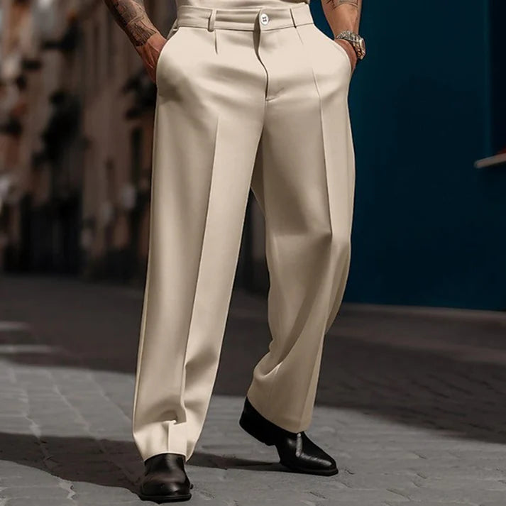 Men's Pleated Wide Leg Dress Pants