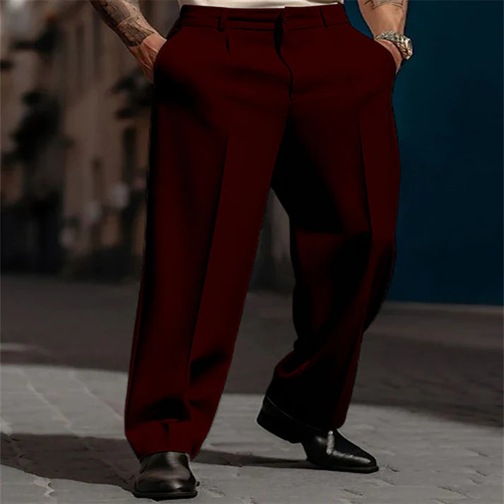 Men's Pleated Wide Leg Dress Pants