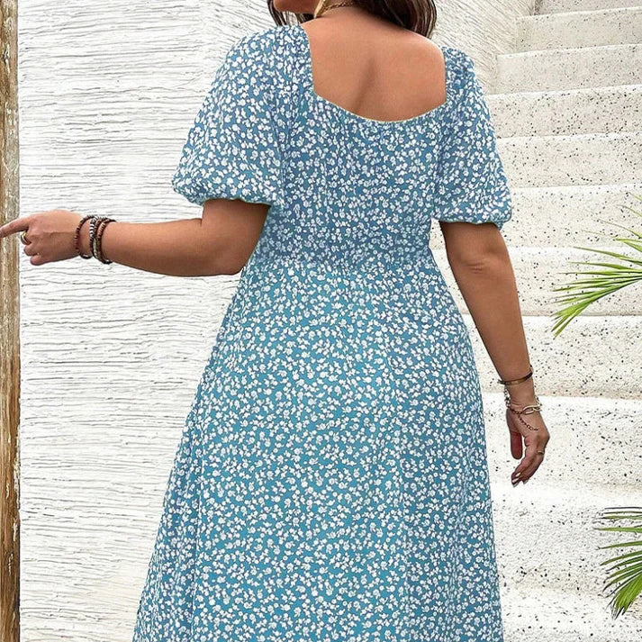 Women's Floral Puff Sleeve Dress