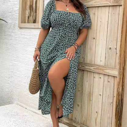 Women's Floral Puff Sleeve Dress
